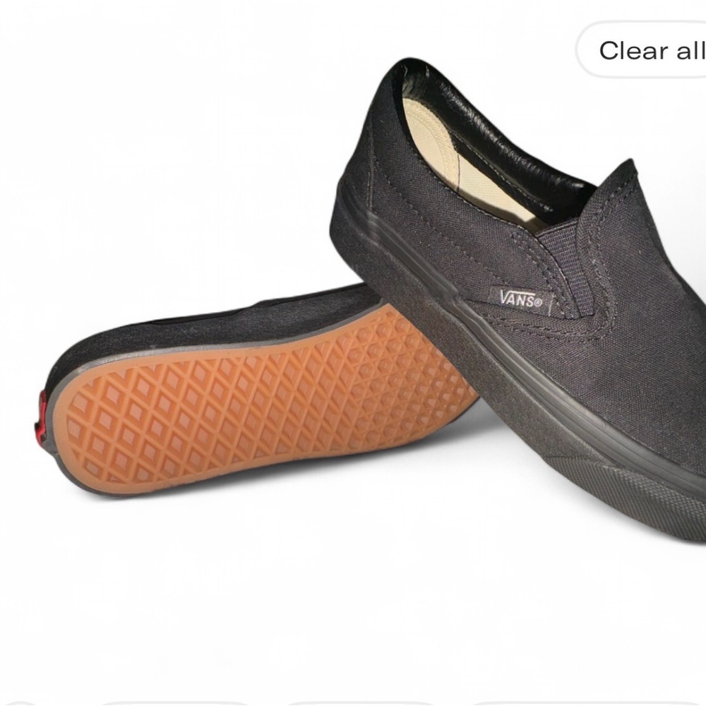 Vans Black Canvas Slip-On Shoes